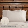 thumbnail image 3 of VHC Brands Burlap Natural Solid Color Cotton Farmhouse Bedding Standard Pillow Case Set of 2, Antique White, 3 of 7