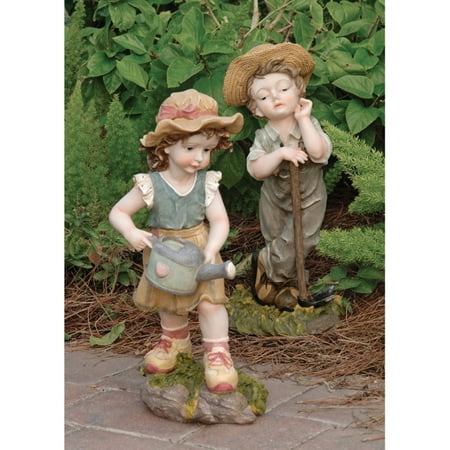 Design Toscano Fanny and Frank Farmer Garden Statue Set
