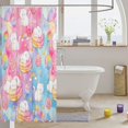 thumbnail image 3 of Manfei Funny Stars Kitten Shower Curtain 72Wx72L, Kawaii Macarons Lollipop Bathroom Curtain, Pink Blue, 3 of 5