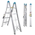 thumbnail image 1 of Escalera Plegable De Aluminio 4 Escalones Fold A Step Soporta 150Kg Voltio gris, 1 of 9
