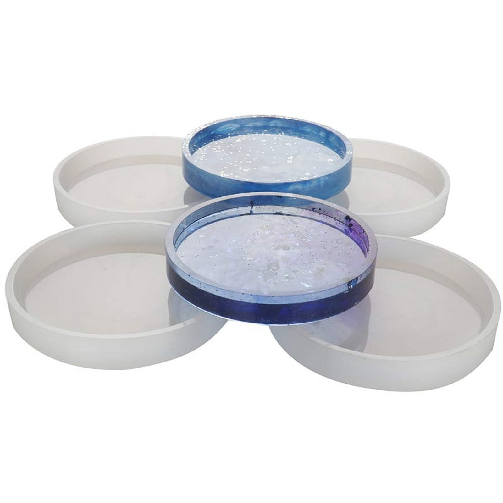 16 Pack Big Diy Round Coaster Silicone Mold, Diameter 3.94Inch/10Cm, Molds for Casting with Resin, Cement