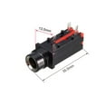 thumbnail image 2 of PCB Mount 6.35mm 3 Pin Socket Headphone Stereo Jack Audio Video Connector Black Red, 6Pcs, 2 of 4