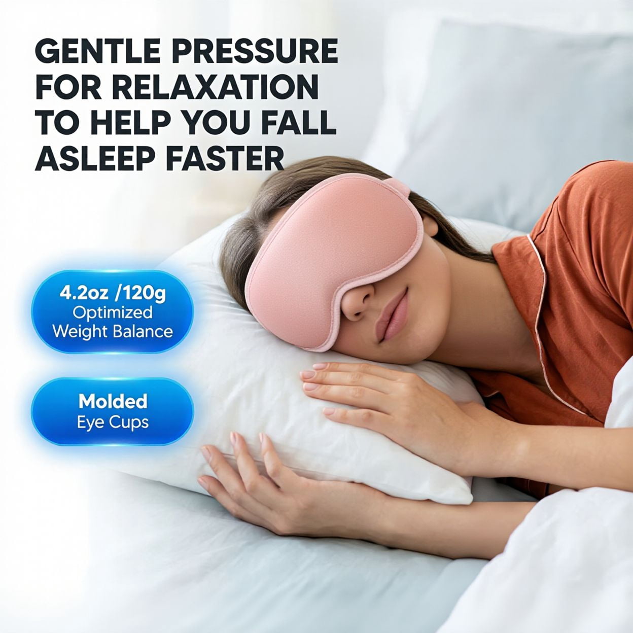 FACEMOON 2 Pack Adult Weighted Sleep Mask with Memory Foam Comfort, Total Darkness Experience & Lash Protection Technology