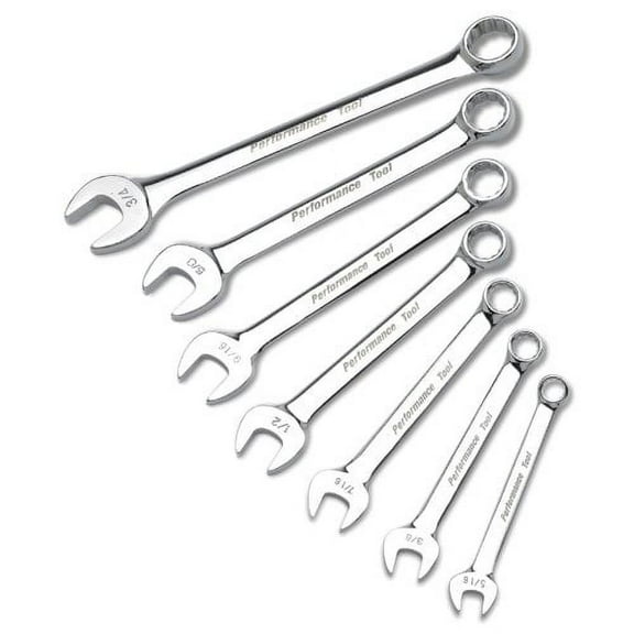 Performance Tool W30200 7-Piece SAE Combination Wrench Set