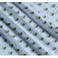 thumbnail image 3 of Soimoi Blue Cotton Voile Fabric Bear & Text Printed Craft Fabric by the Yard 42 Inch Wide, 3 of 7