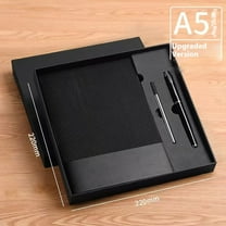 Lined Journal Notebook, A5 for Men & Women, Writing, Work, Leather Hardcover, 80 GSM Thick Paper-Black