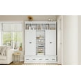 thumbnail image 4 of Euroco Multifunctional Hall Tree with Adjustable Shelves, Cabinets, Drawers & Open Cubbies, 4 of 9