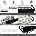 thumbnail image 3 of Organizador adhesivo Shower Caddy Roseyat con ganchos, paquete de 2 unidades, color negro, 3 of 8