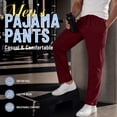 thumbnail image 3 of VULCANODON Mens Cotton Pajama Pants, Soft Lounge Pant with Pockets Lightweight Sleep Pj Bottoms,(Red,XL), 3 of 6