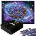 thumbnail image 3 of Ambesonne Geometry Jigsaw Puzzle, Cosmic Mandala Form, Heirloom-Quality Fun Activity for Family Durable Cardboard, 1000 pcs, Multicolor, 3 of 6