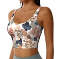 thumbnail image 2 of Goofa Watercolor Plants Printed Sports Bras for Women, High Impact Running Bra Workout Crop Tank Tops Longline Sports Bra Push up-Large, 2 of 9