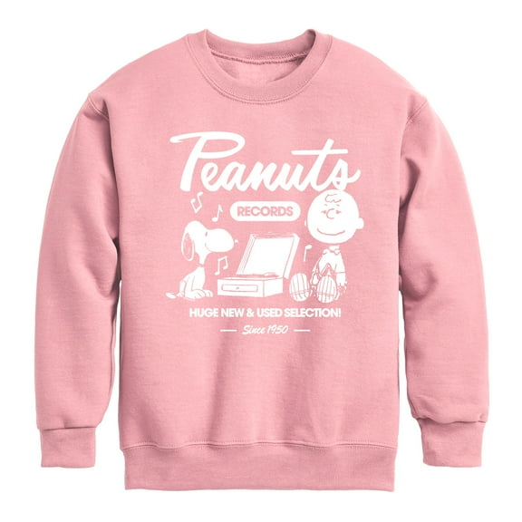Peanuts - Snoopy Charlie Brown Records - Toddler & Youth Crewneck Fleece Sweatshirt