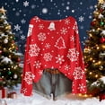 thumbnail image 2 of Christmas Sweaters for Women, Snowflake Crewneck Baggy Knit Pullover Tops Long Sleeve Womens Sweater On Sale (XL, Red), 2 of 5