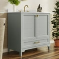 thumbnail image 3 of Flash Furniture Haven 36" Bathroom Vanity with Sink and Storage Cabinet Gray/Gold (FSBN436KDGYHGD), 3 of 11