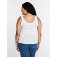 thumbnail image 3 of Terra & Sky Women’s Plus Sleeveless Smocked Peplum Tank Top, Sizes 0X-5X, 3 of 5