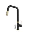 thumbnail image 5 of Stylish Single Handle Matte Black with Gold Pull Down Touchless Kitchen Faucet K-150NGM, 5 of 13