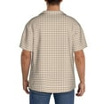 thumbnail image 3 of Kdxio Men'S Hawaiian Shirt For Men Short Sleeve Shirt Brown Gingham Summer Casual Holiday Beach Button Down T-Shirts, 3 of 5
