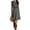 Dark Gray, variant on Fashionable Women's Elegant Western Style Round Neck Knitted Long Sleeve Spring & Autumn Dress - Black L