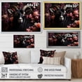 thumbnail image 4 of Designart "Floral Portrait of Goat in Black and Pink" Animals Framed Wall Art Decor - Modern Farmhouse Black Goat Hallway Framed Wall Art Decor, 4 of 6