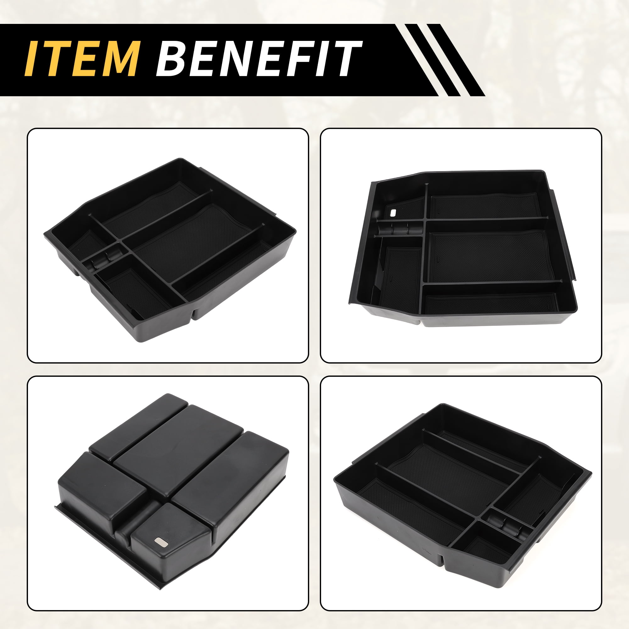 Unique Bargains Full Center Console Organizer Tray for Ford F150 2021-2024