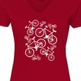 thumbnail image 4 of Inktastic White Big/small Bikes Women's V-Neck T-Shirt, 4 of 5