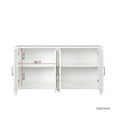 thumbnail image 4 of DEALTOPS Modern Storage Cabinet in Vintage Style with Large Storage Space and 4 Doors for Living Room - White, 4 of 8