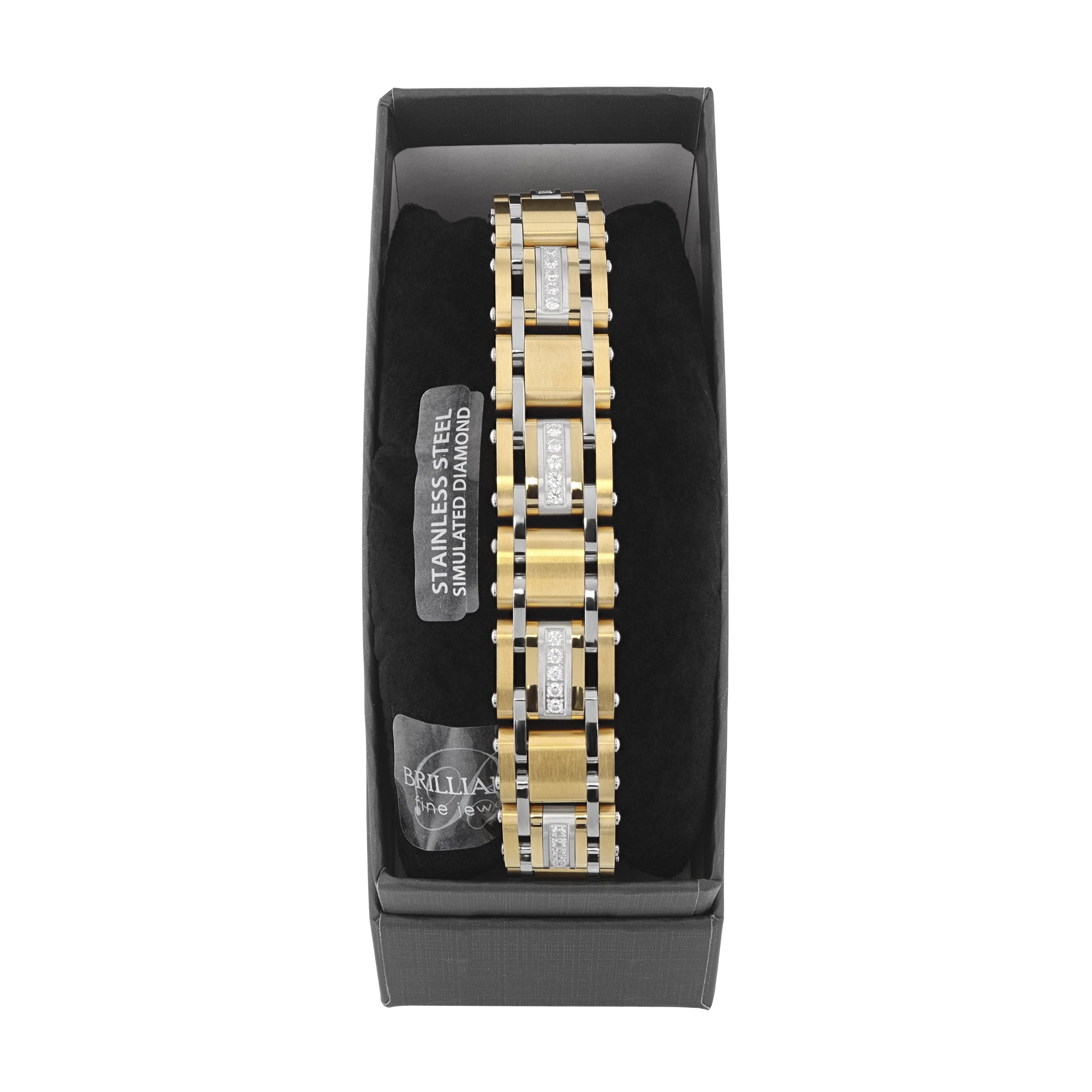 【純銀】①R.Barton／３本×２組②③Whiting／ M.ジュメル２種４本 Men's Two-Tone Stainless Steel Cubic Zirconia Bracelet