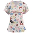 thumbnail image 1 of Beach Style Hello Kitty Scrubs Medical Uniforms Woman Hello Kitty Cartoon Printed Nurse Tops Pet Groom Short Sleeve Carer Clothe, 1 of 7