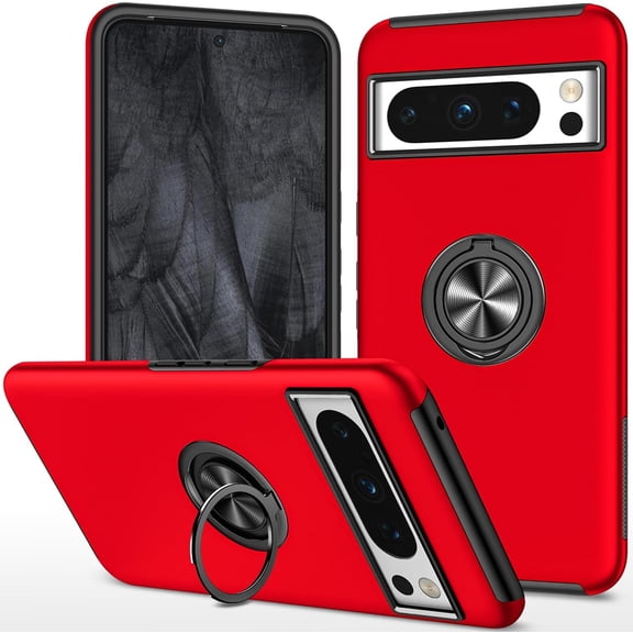 HCTian for Pixel 8 Pro Case for Google 8 Pro Case Military Grade Shockproof Built-in Ring Holder Kickstand Car Mount Armor Heavy Duty Protective Case for Google Pixel 8 Pro Phone Case