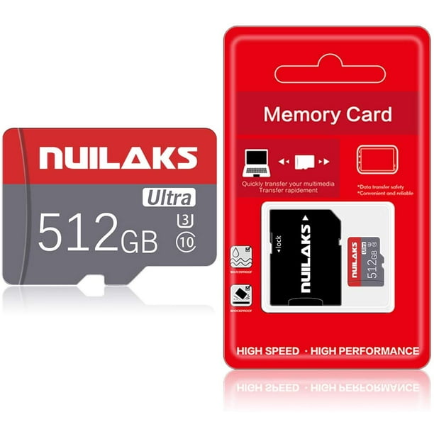 Carte Micro SD 512 Go vidéo Full HD, FAT32, carte mémoire haute