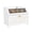 Solid White, variant on Double Layer Bread Box with Golden Trim for Kitchen Countertop | Wooden Bread Container for Kitchen Counter, Large Capacity Bread Keeper, Farmhouse Food Organizer with Glass Window