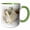 Green/White, variant on 3drose, Image of Watercolor Swan Art, 11oz Two-tone Green Mug