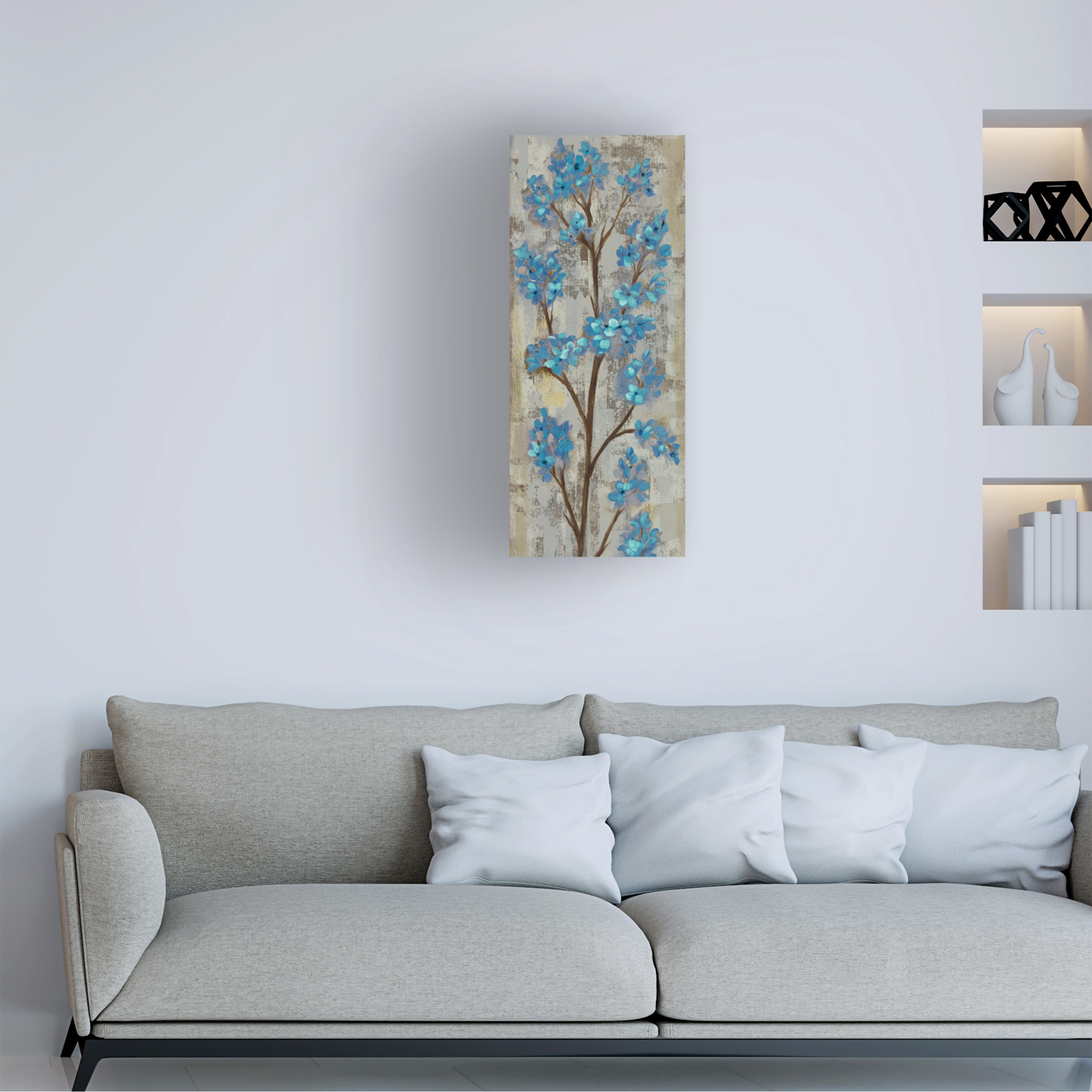 Trademark Fine Art 'Almond Branch I Blue Crop' Canvas Art by Silvia Vassileva