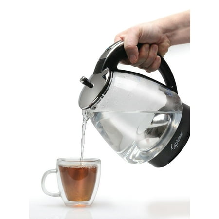 Capresso - H2O Glass 1.42L Electric Kettle - Black/Polished Chrome