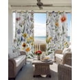 thumbnail image 4 of Botanical Flower Blackout Curtains 39 Inches Long for Bedroom, Watercolor Retro Spring Farm Leaf Thermal Insulated Room Darkening Black Out Window Curtain Panels Grommet Drapes for Living Room, 4 of 8
