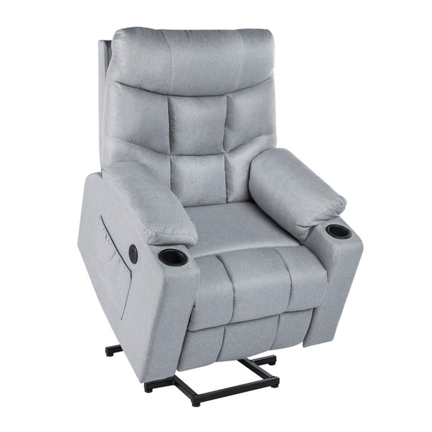 Power Lift Chair Electric Recliner for Elderly Heated Vibration Fabric