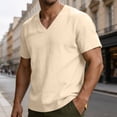thumbnail image 4 of Aofany Big and Tall T Shirts for Men Summer Short Sleeve V Neck Tops Classic Casual Soft Cotton Linen Basic Tee Shirts, 4 of 6