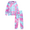A-pink&blue, variant on Girls 2 Piece Tie Dye Sweatsuit Set Tracksuits Pullover Sweatshirts and Sweatpants with Pockets, 4-12Y