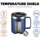 thumbnail image 4 of Sliding Lid- NavyTaza de café aislada de acero inoxidable de 12 oz con asa, taza de viaje al vacío de doble pared, vaso con tapa deslizante, azul marino, 4 of 5