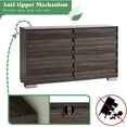 thumbnail image 3 of Papajet 6 Drawers Dresser for Bedroom, 54" Chest with Slat Handle, Rustic Grey, 3 of 6