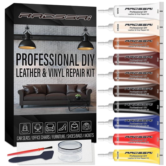 Kit de reparación de cuero ARCSSAI para muebles, sofás, chaquetas y automóviles