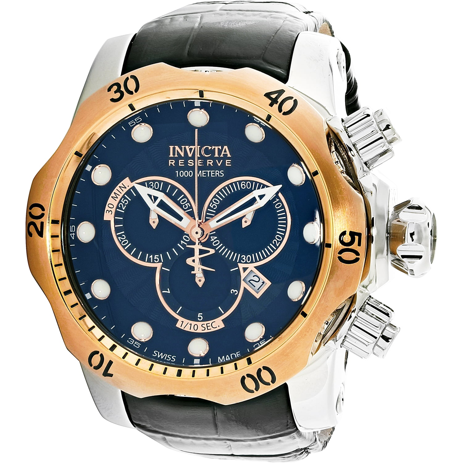 Invicta Men's Reserve 0360 Gold Leather Quartz Fashion Watch by Invicta