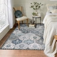 thumbnail image 7 of Moynesa 3'x5' Moroccan Trellis Area Rug, 3x5ft Washable Bedroom Rug Indoor Non-Slip, Small Oriental Accent Throw Rug for Kitchen Entryway Bathroom Living Room Office Carpet Blue, 7 of 7