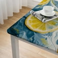 thumbnail image 5 of Awypu Lemonade Bliss on Abstract Art Slate Blue Paint Background Square Fitted Table Cloths 100% Polyester Table Cloth white, 5 of 8