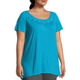 thumbnail image 4 of JMS by Hanes Women's Plus Size Slub Crochet Trim Tunic, 4 of 5