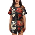 thumbnail image 1 of Balery Abstract Skull Guitar Art Conjunto de Pijama para Mujer con Estampado, Dos Piezas de Manga Corta y Shorts, Ropa de Dormir Suave con Cuello Redondo y Bolsillos-XX-Large, 1 of 6