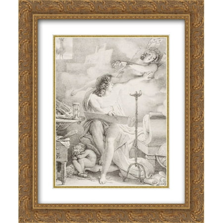 206 Matt - Pierre Narcisse Guerin 2x Matted 20x24 Gold Ornate Framed Art Print 'Vigilant One'