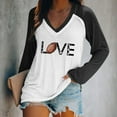 thumbnail image 1 of MKLEKYY Hauts Grande Taille pour Femmes Chandails en Molleton Légers Décontractés à Col Rond Manches Longues Imprimé Graphique de Football T-Shirt, 1 of 3