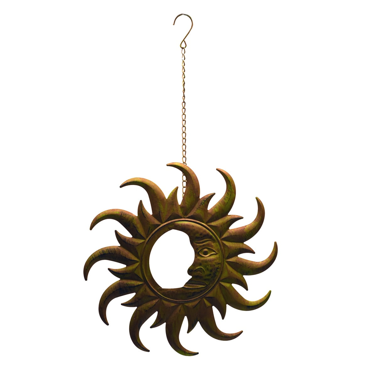 Sun Moon Celestial Harmony Hanging Sculpture Indoor Outdoor Wall Decor Garden Metal Yard Art