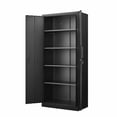 thumbnail image 4 of black 72-Inch 2-Door File Cabinet with Lock, 4 Adjustable Shelves, Heavy-Duty Steel Construction, 4 of 6